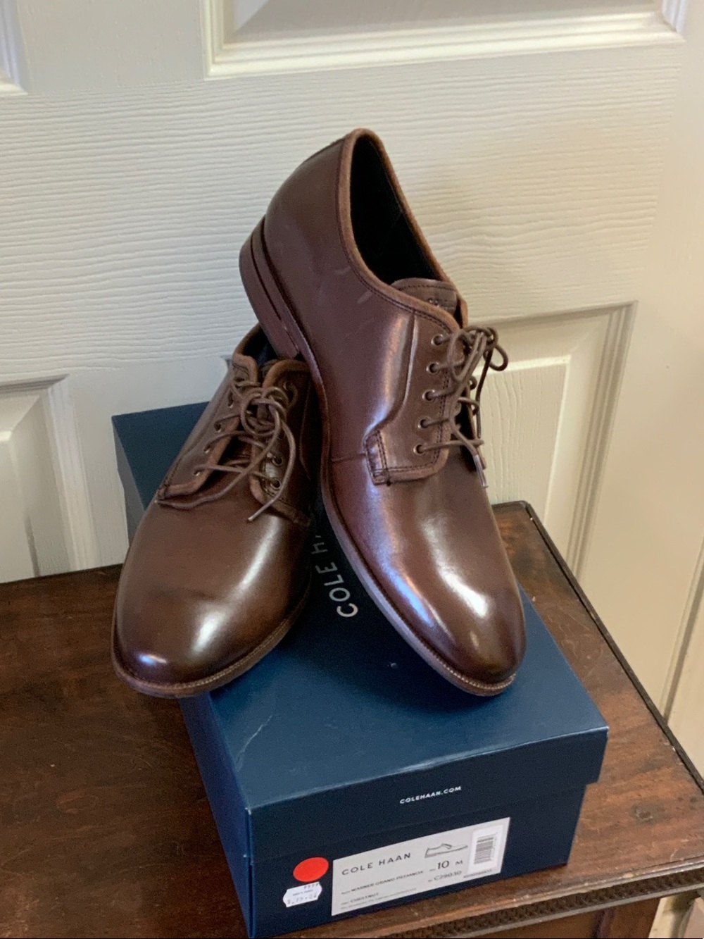 Cole Haan Men's Brown Leather Oxford Lace-Ups
